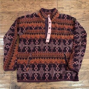 Burton Women’s Anouk Fleece Pullover Snowboard Aztec Pattern – Size L